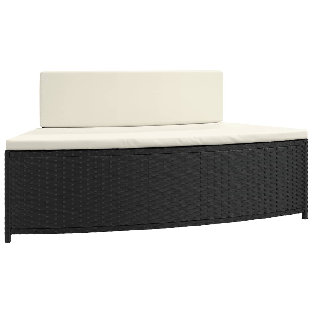 Whirlpool-Umrandung Grau Poly Rattan und Massivholz Akazie
