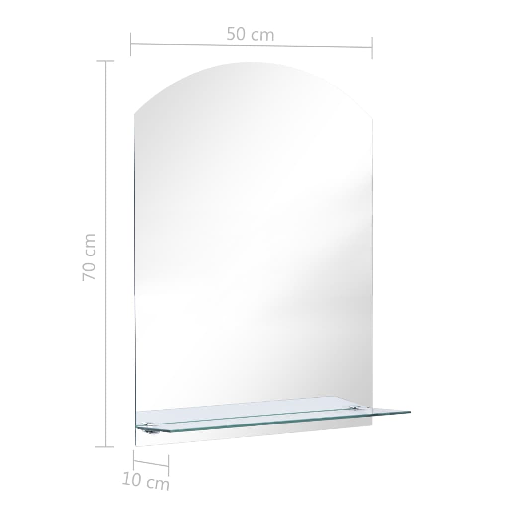 Wandspiegel mit Regal 20×40 cm Hartglas