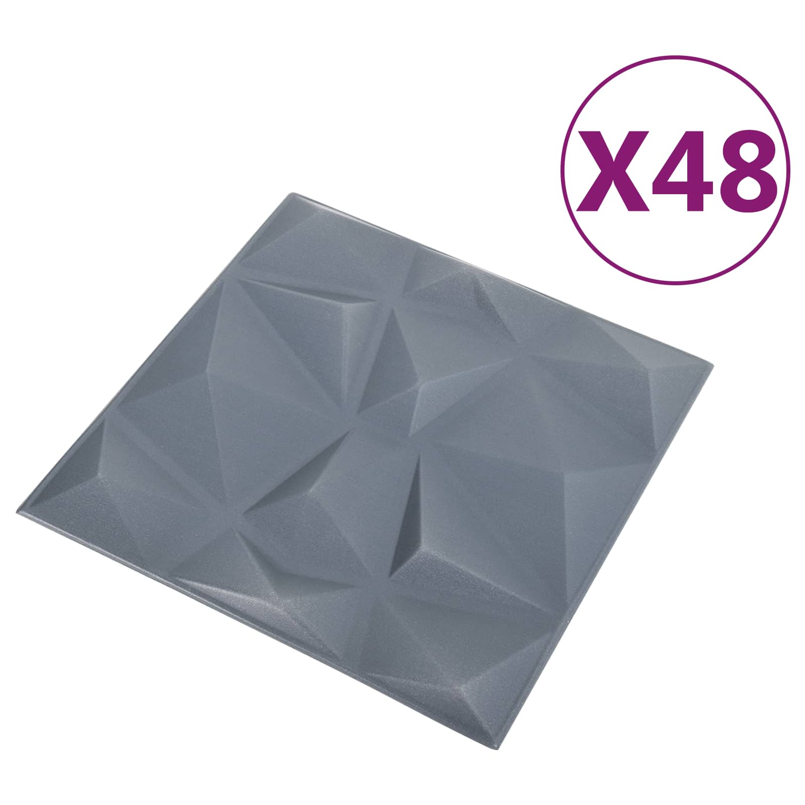 Wandpaneele 12 pcs Diamant Weiß 50 x 50 cm XPS Schaum