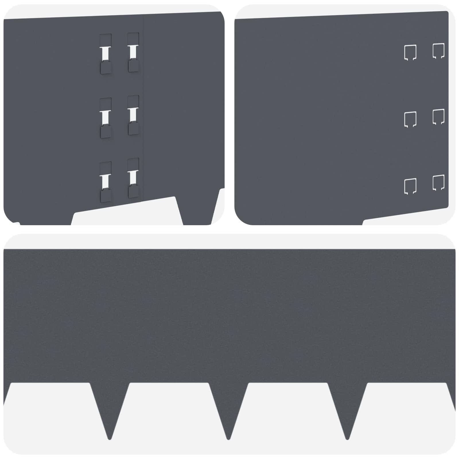 Raseneinfassung 10 pcs 100 x 12 cm Stahl Schwarz