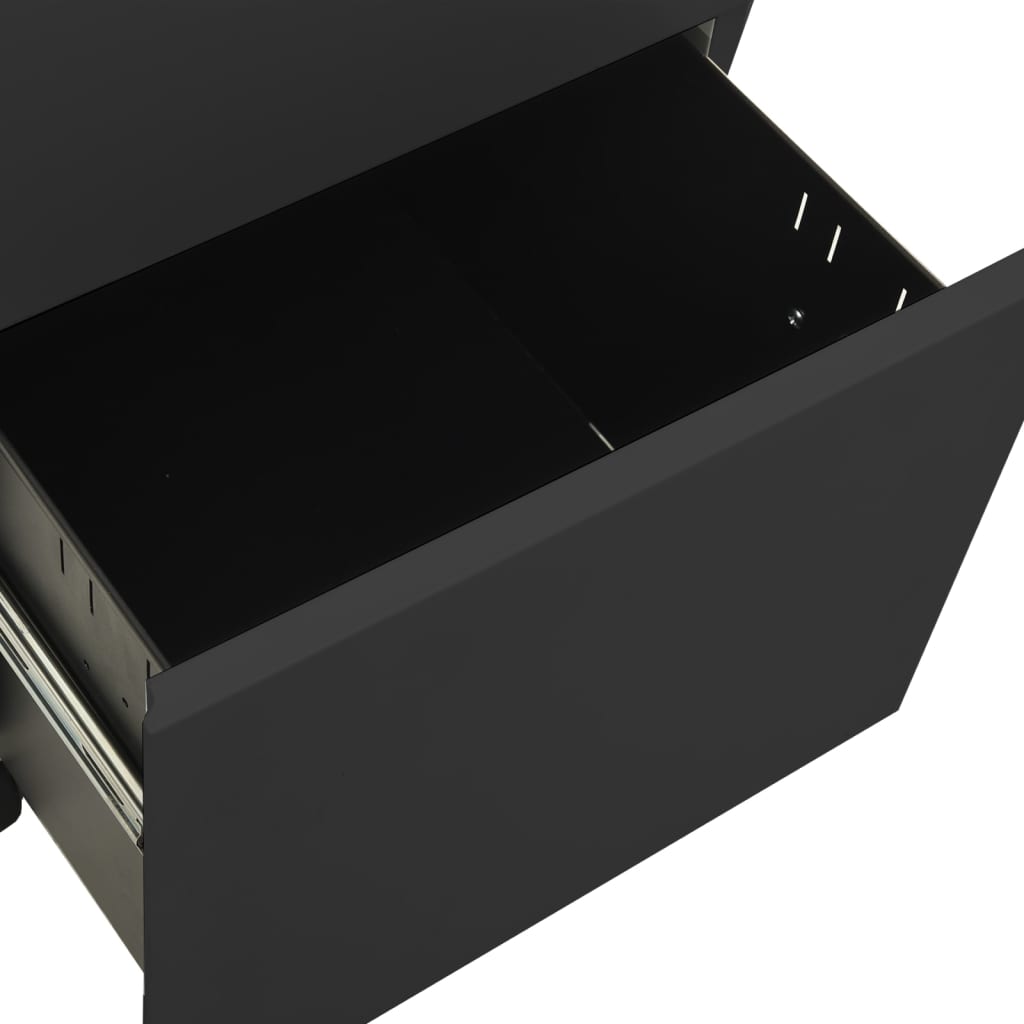Aktenschrank mit Rollen Weiß 39x45x67 cm Stahl