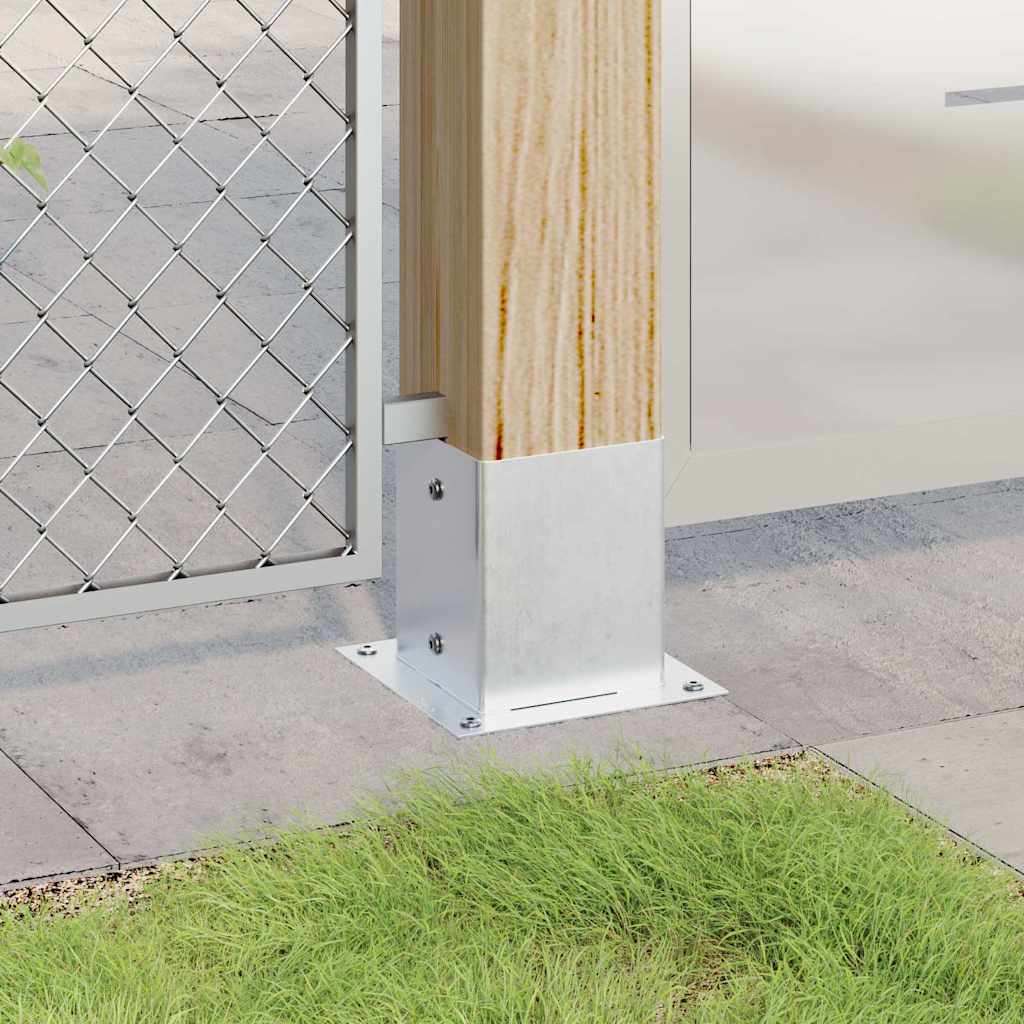 Pfostenträger Quadratisch 4Stk. Silber 46x46mm Verzinkter Stahl