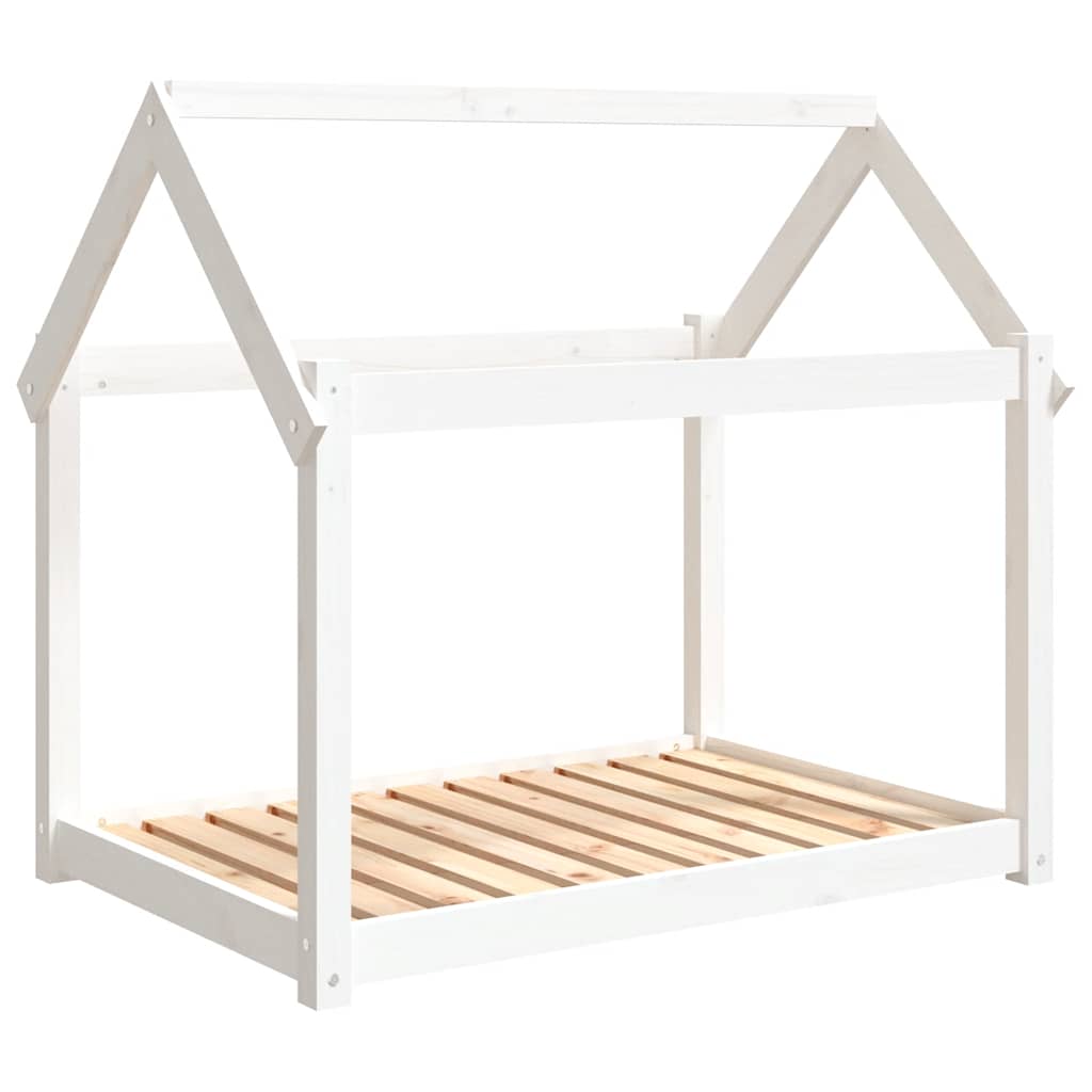 Hundebett Grau 61x50x70 cm Massivholz Kiefer