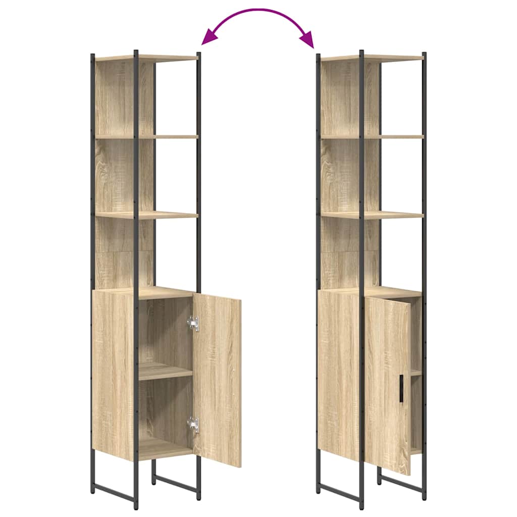 3-tlg. Badmöbel-Set Schwarz Holzwerkstoff