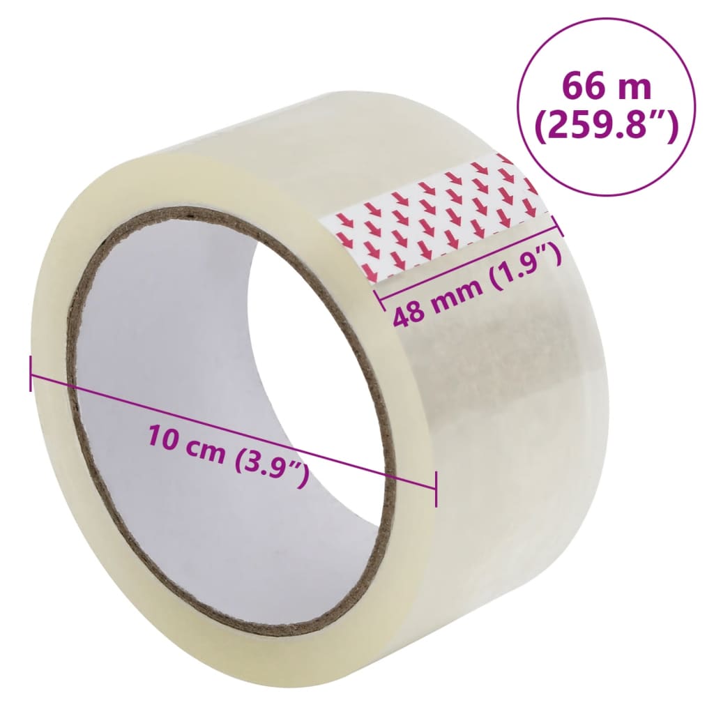 Paketklebeband 12 Stk. Transparent 48 mm x 66 m
