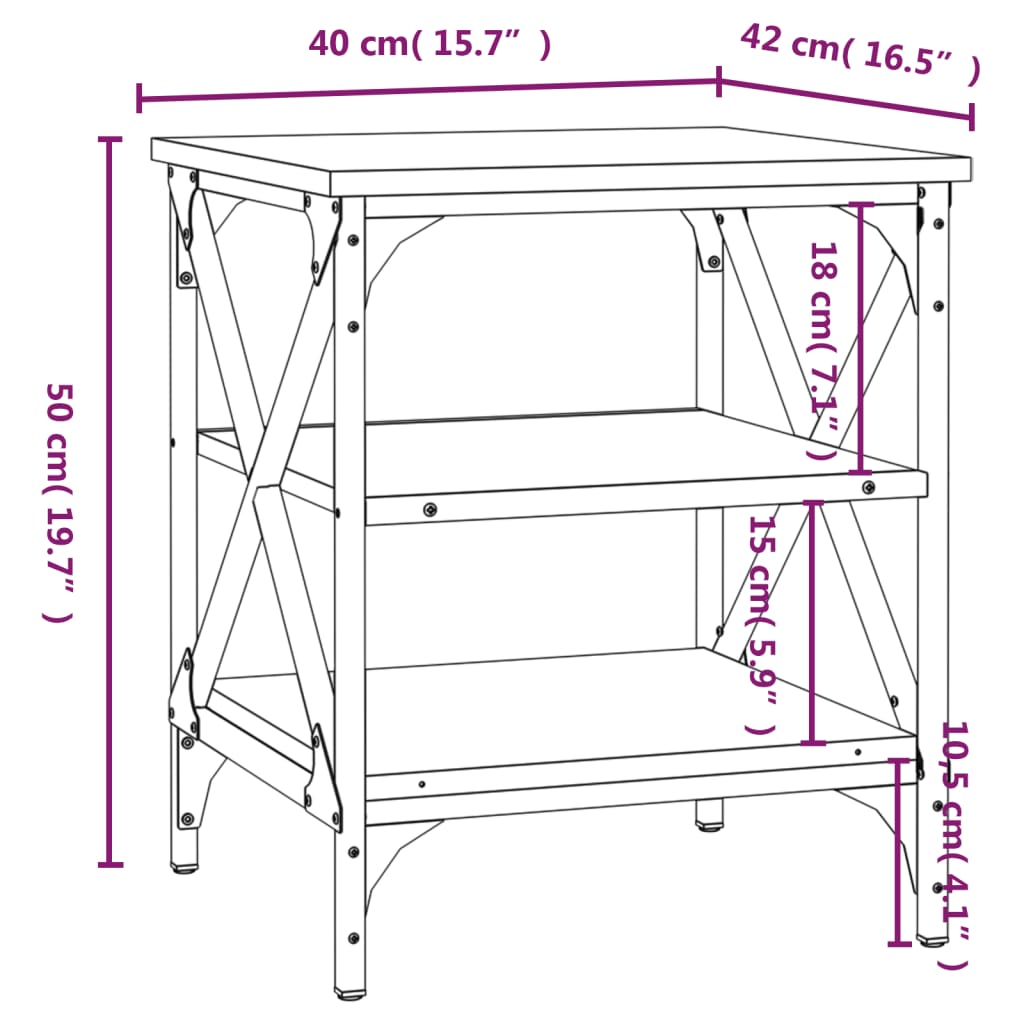 Beistelltisch Schwarz 40x42x50 cm Holzwerkstoff
