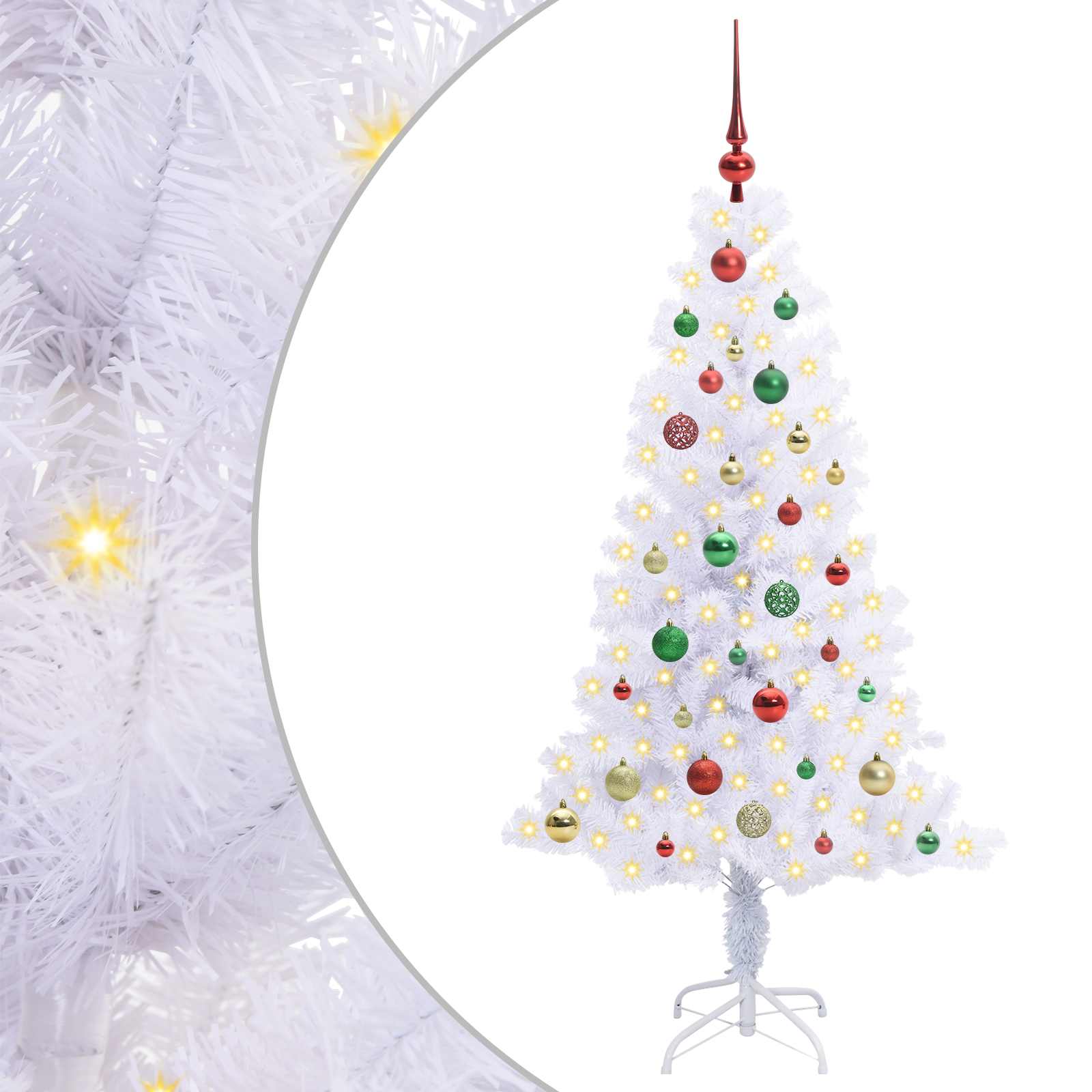 Künstlicher Weihnachtsbaum Weiß 120 cm PVC und Stahl