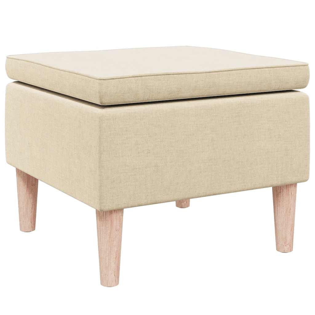 Hocker mit Holzbeinen Schwarz Stoff
