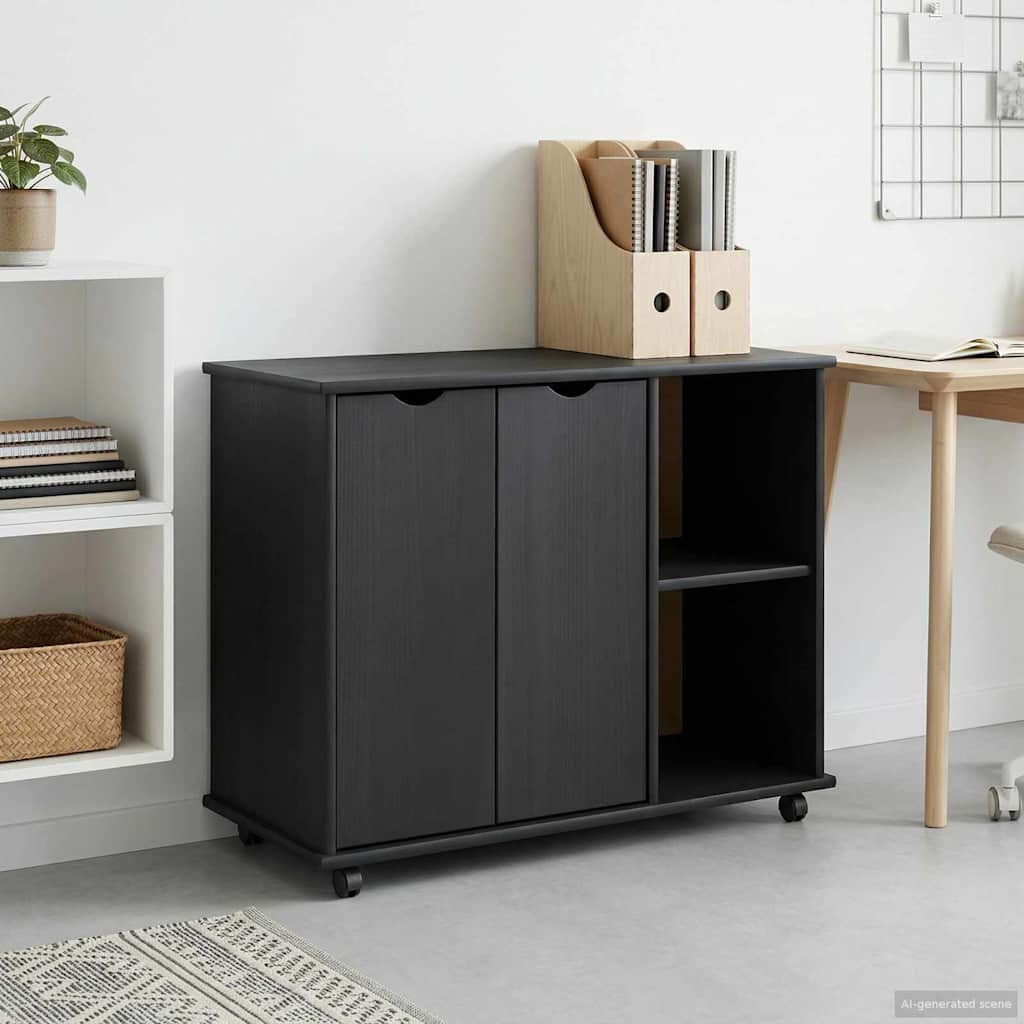 Rollschrank Honigbraun 100 x 39 x 65,5 cm Massivholz Kiefer