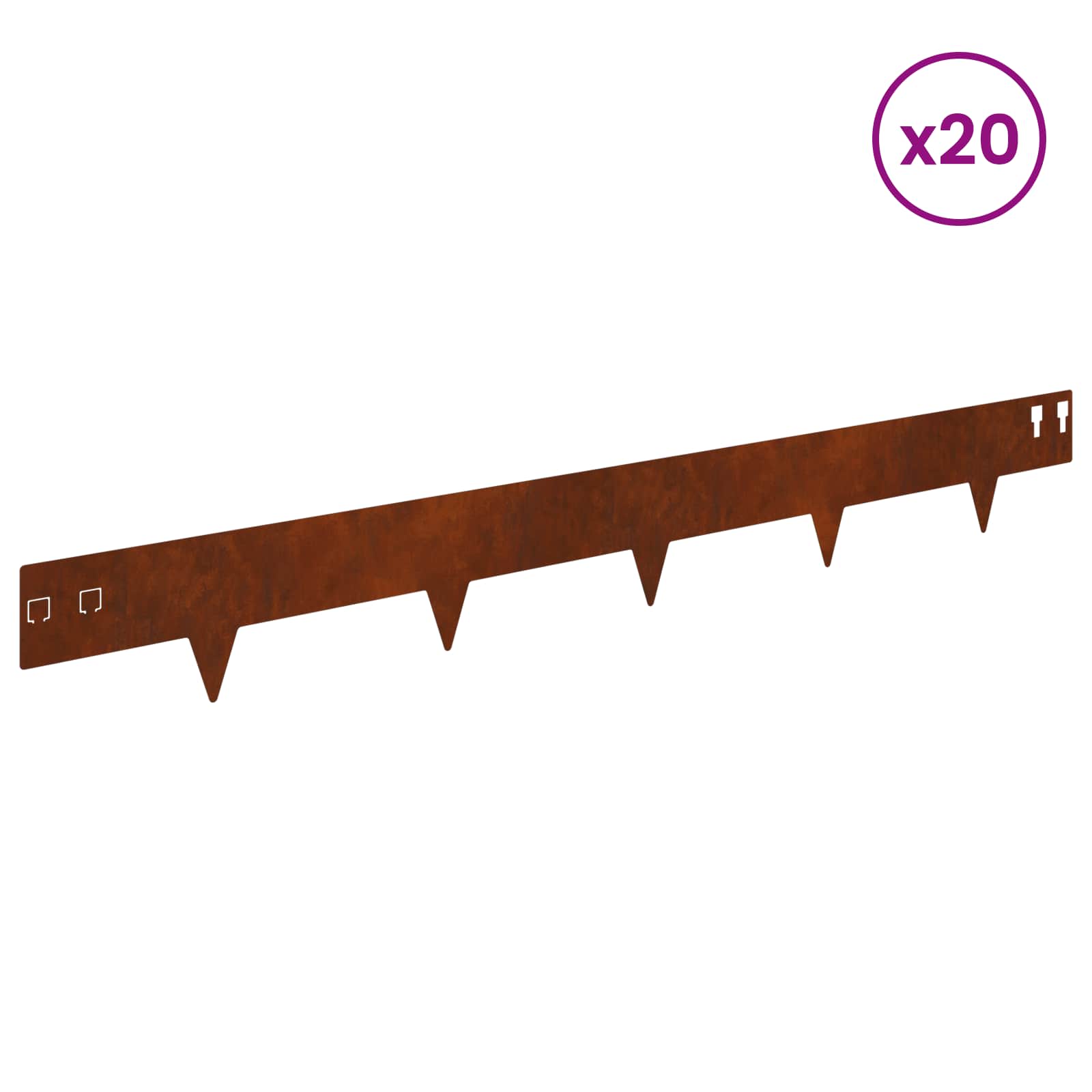 Raseneinfassung 10 pcs 100 x 12 cm Stahl Schwarz