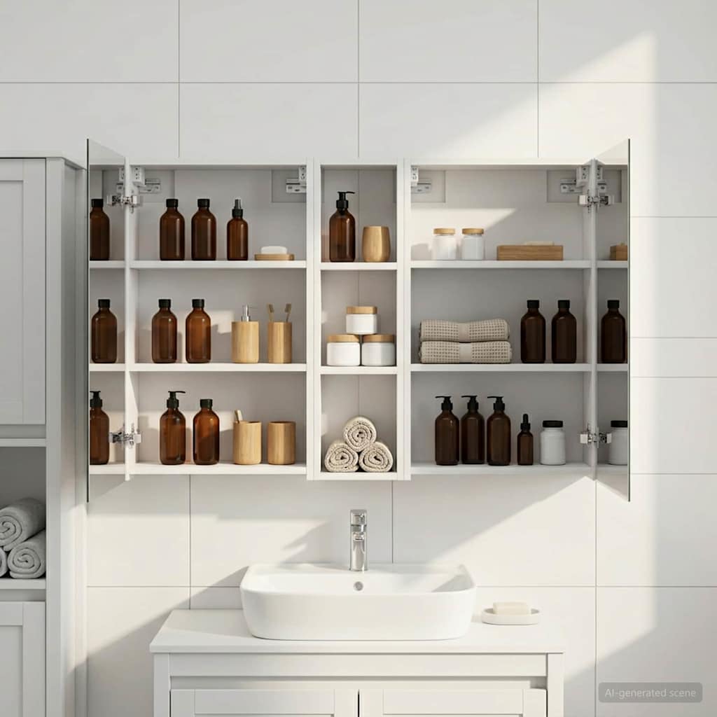 Badezimmerschrank-Set 3 pcs 80 x 10,5 x 50 cm Holzwerkstoff