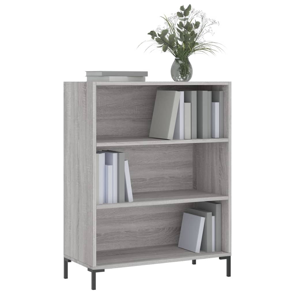 Bücherregal Betongrau 69,5x32,5x90 cm Holzwerkstoff