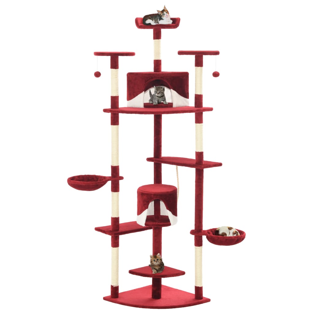 Katzen-Kratzbaum Sisal 203 cm Beige und Weiß