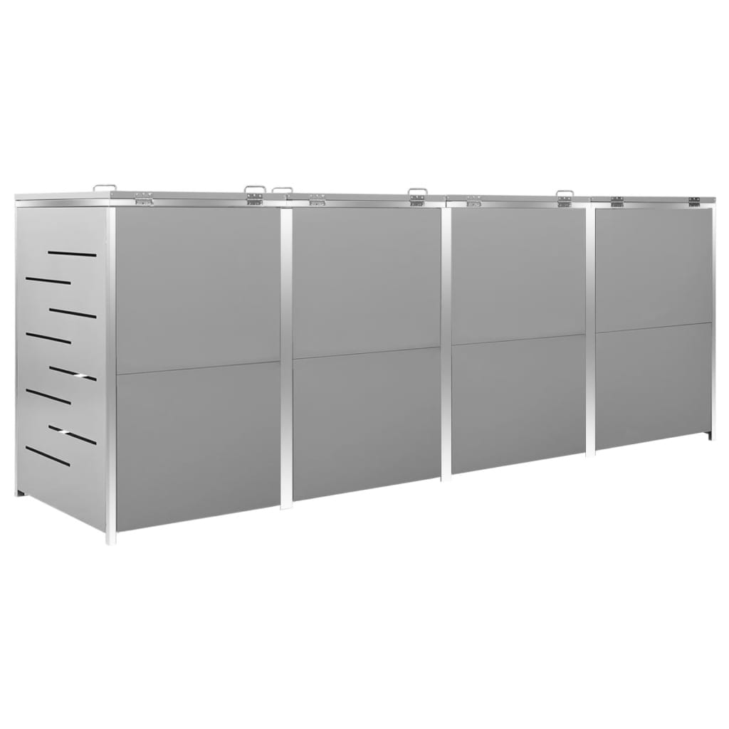 Mülltonnenbox für 3 Tonnen 207x77,5x112,5 cm Edelstahl