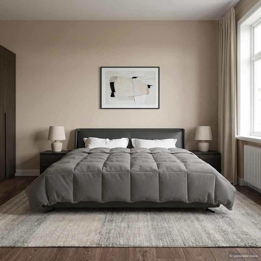 Sommerdecke Gesteppt Anthrazit 135 x 200 cm Mikrofaser