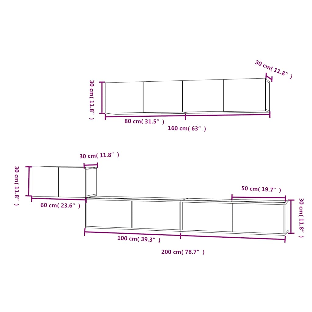 5-tlg. TV-Schrank-Set Weiß Holzwerkstoff