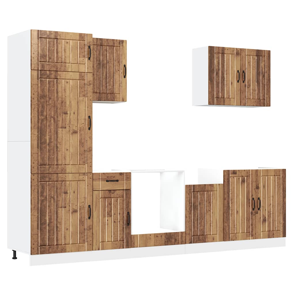 7-tlg. Küchenschrank-Set Lucca Weiß Holzwerkstoff