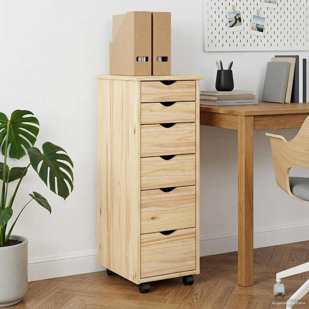 Rollschrank Honigbraun 34 x 39 x 93,5 cm Massivholz Kiefer