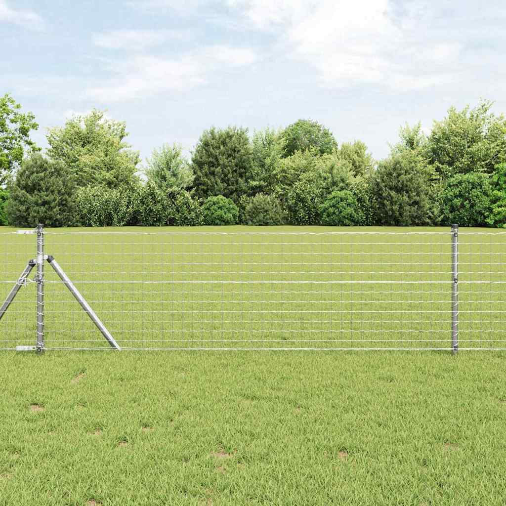Zaunpfosten 2 pcs Grün 50 cm Pulverbeschichteter Stahl
