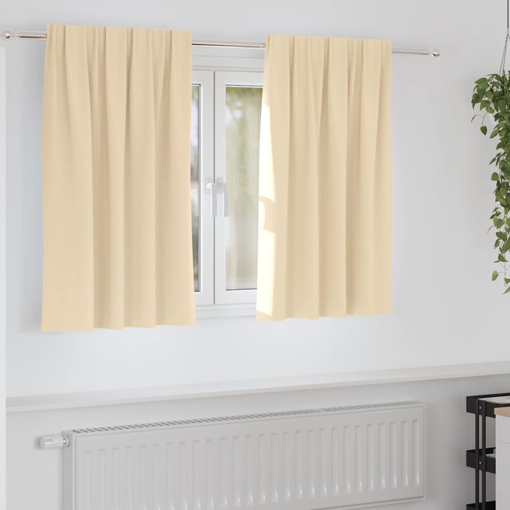 Verdunkelungs-Vorhänge mit Ringen 2 pcs Beige 140 x 140 cm