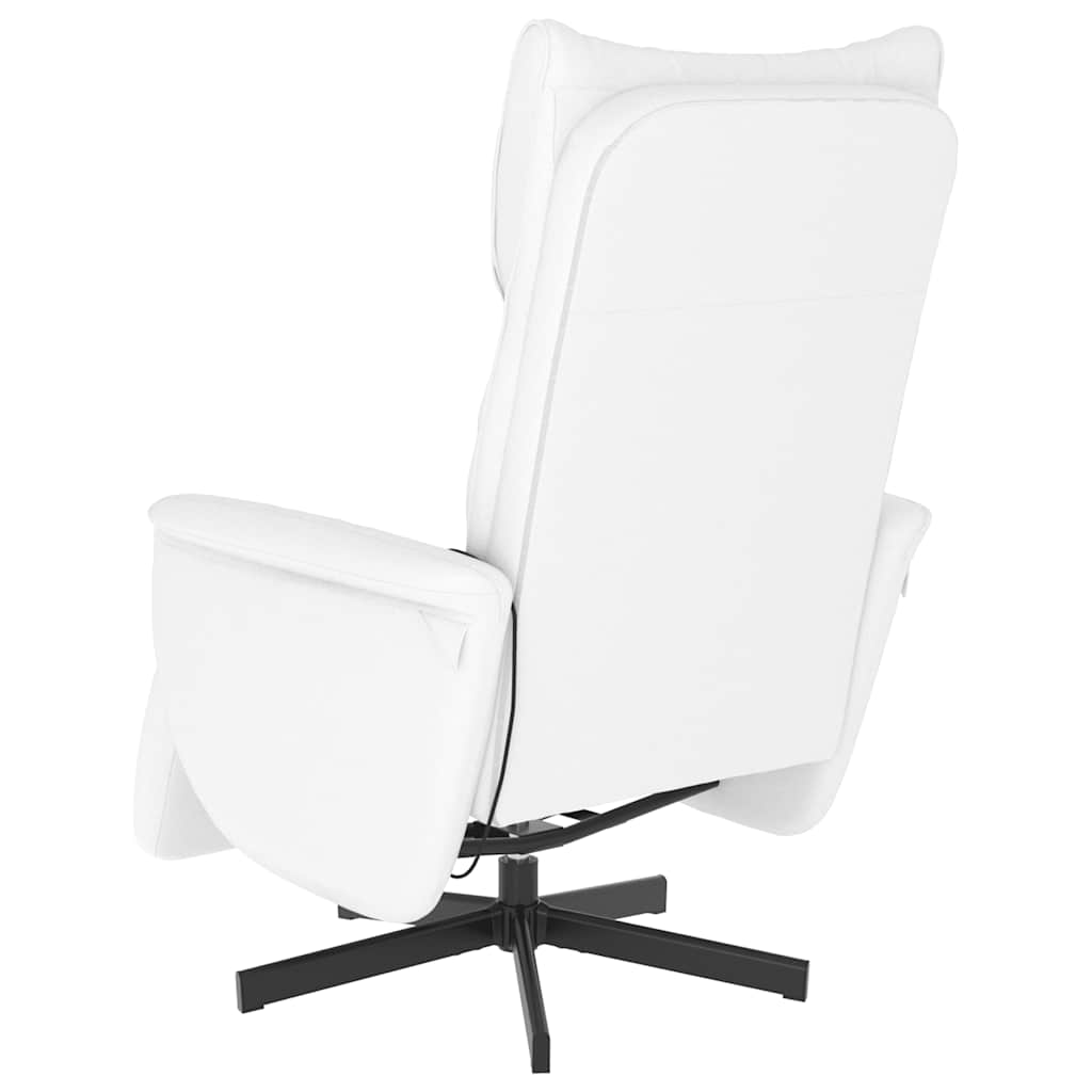 Massagesessel mit Fußteil Creme Kunstleder