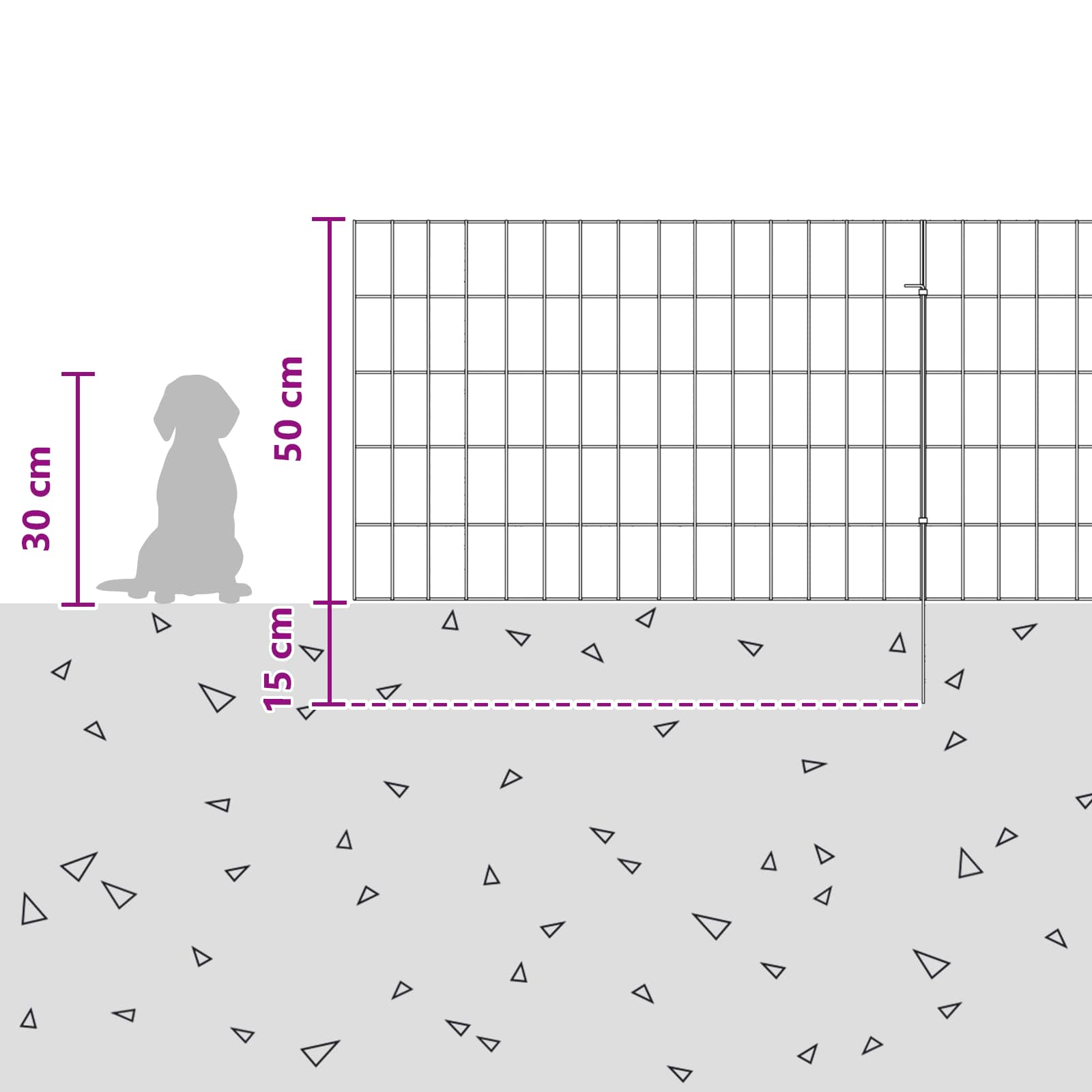 Gartenzaun mit Pfählen 12 pcs 35 x 30 cm Mesh Verzinkter Stahl