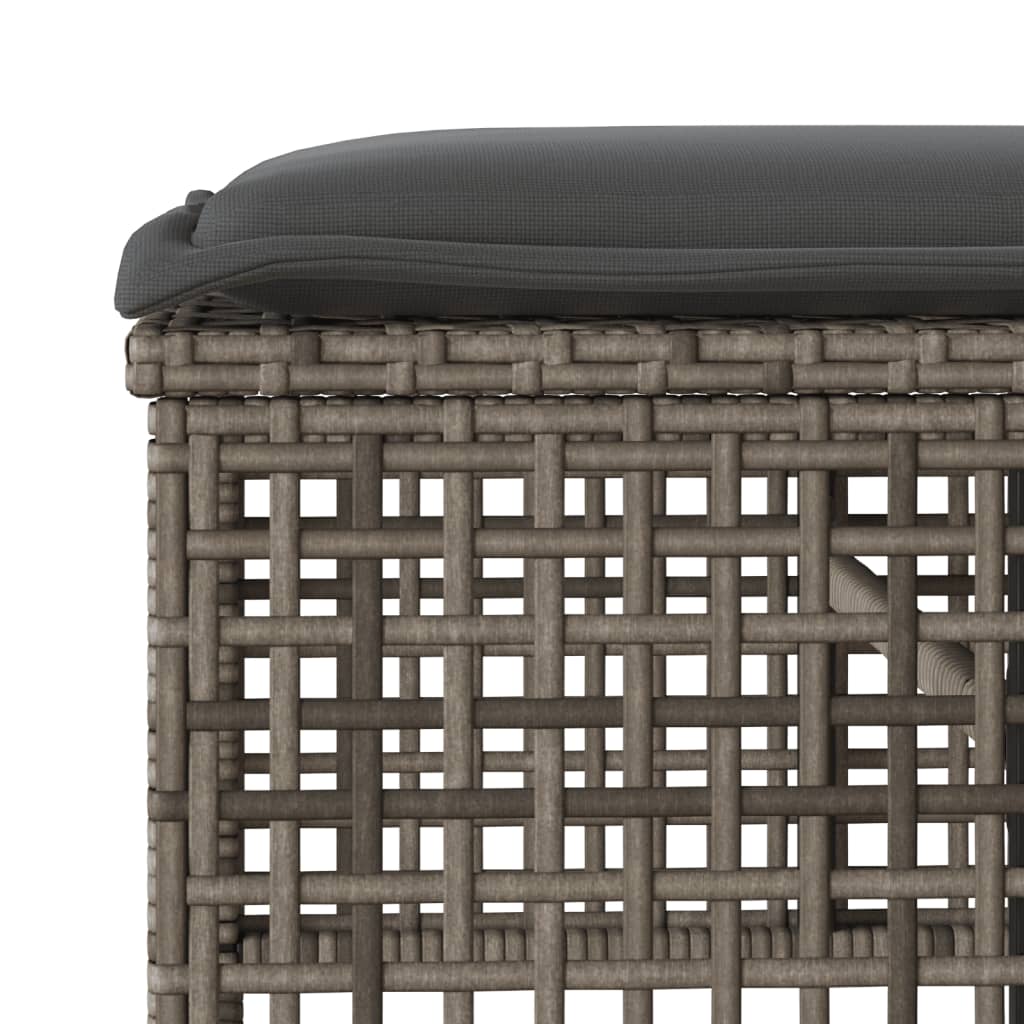 4-tlg. Garten-Sofagarnitur mit Kissen Schwarz Poly Rattan Glas