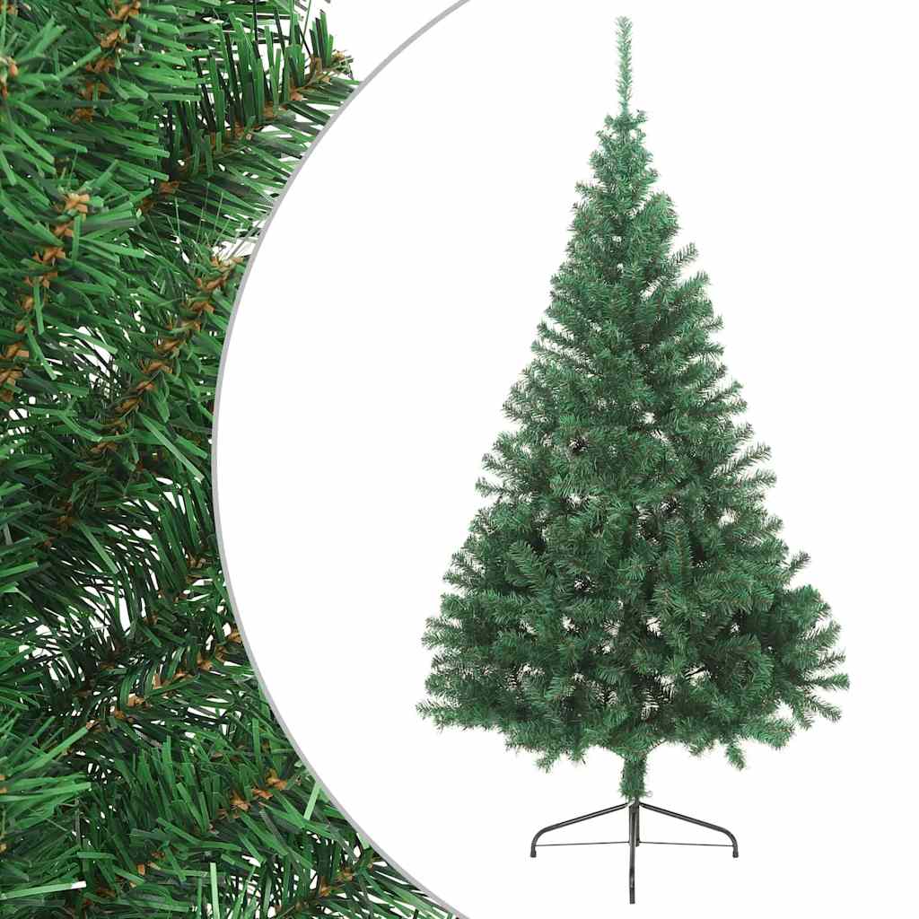 Künstlicher Halb-Weihnachtsbaum mit Ständer Grün 150 cm PVC