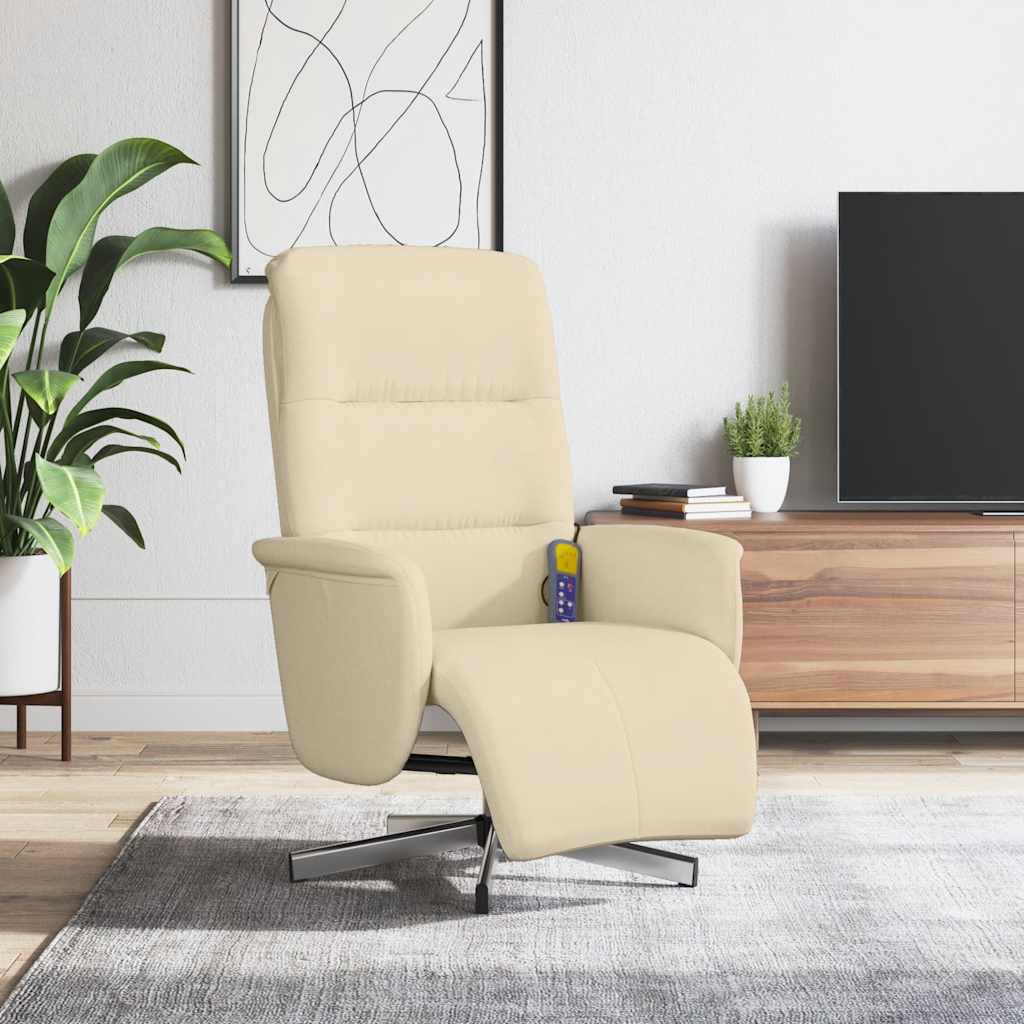Massagesessel mit Fußteil Braun Stoff
