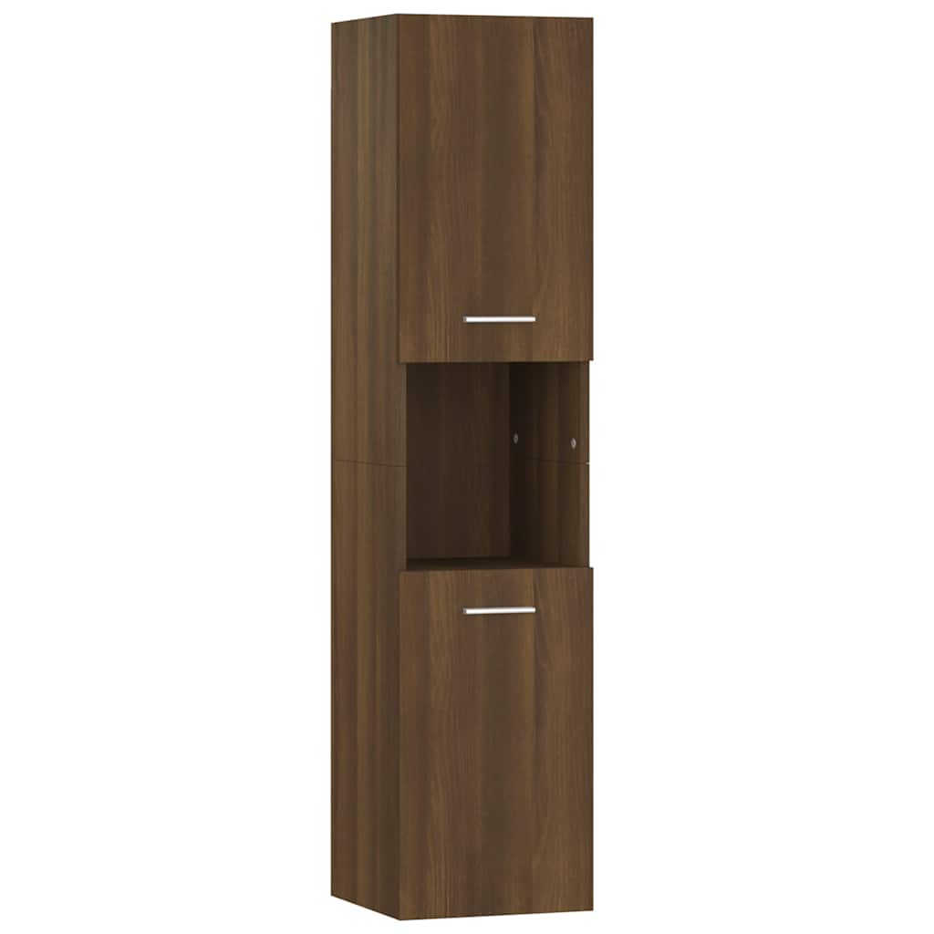 Badezimmerschrank Weiß 30x30x130 cm Holzwerkstoff