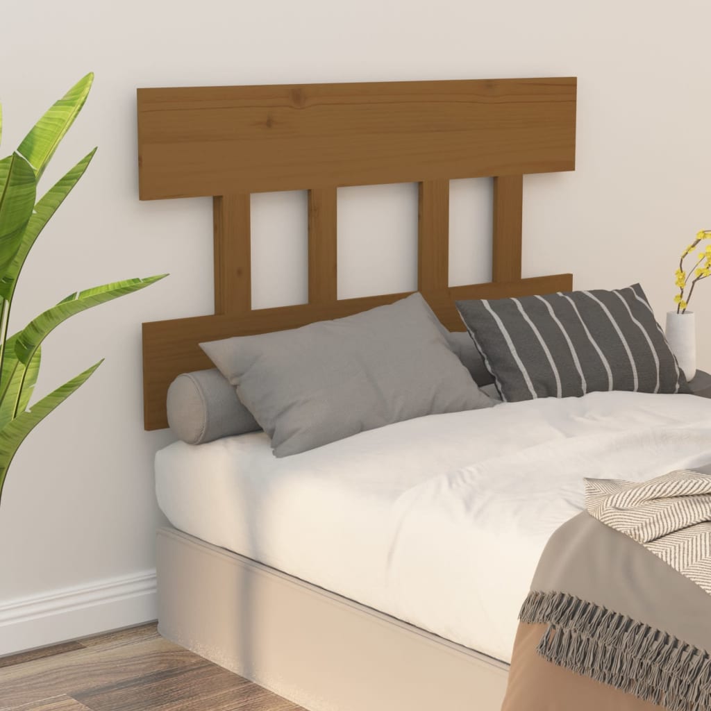 Bett-Kopfteil Schwarz 78,5x3x81 cm Massivholz Kiefer