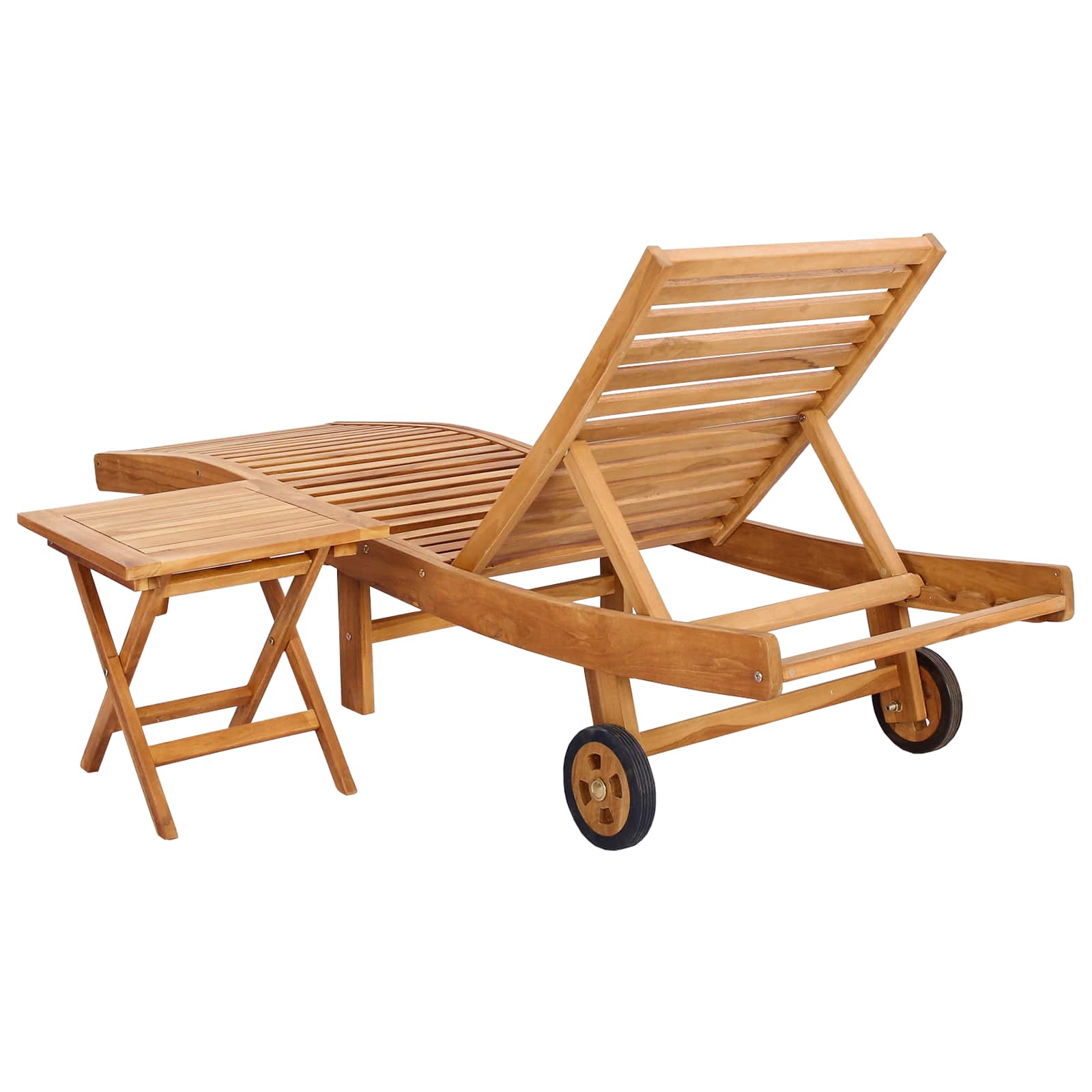 Sonnenliege Braun Massivholz Teak
