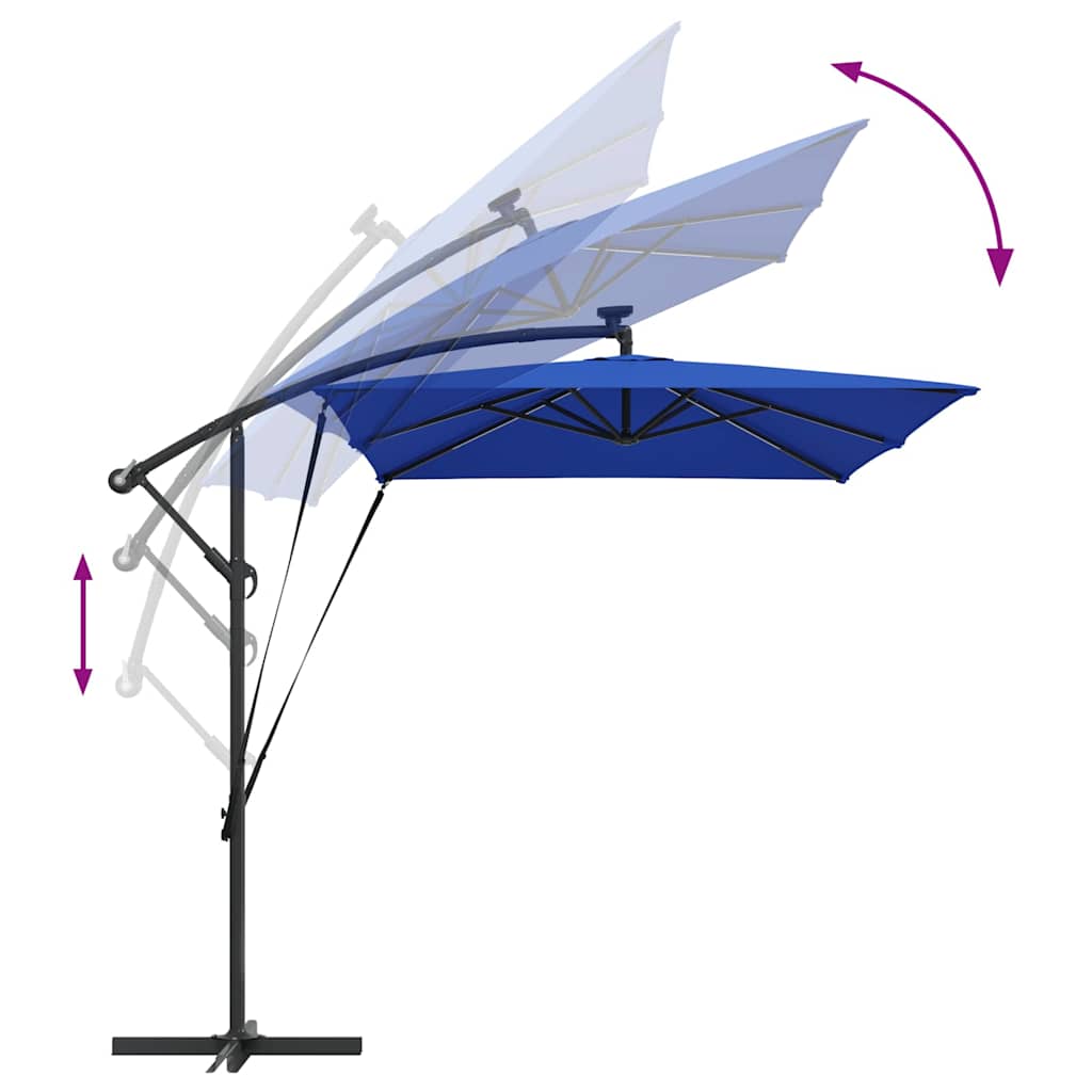 Sonnenschirm Sand 294 x 200 x 270 cm Polyester und Aluminium