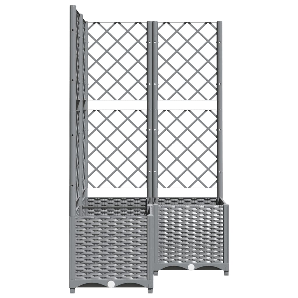 Pflanzkübel mit Rankgitter Hellgrau 40x40x121,5 cm PP