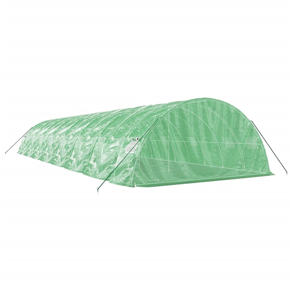 Gewächshaus mit Stahlrahmen Weiß 40 m² 8x5x2,3 m