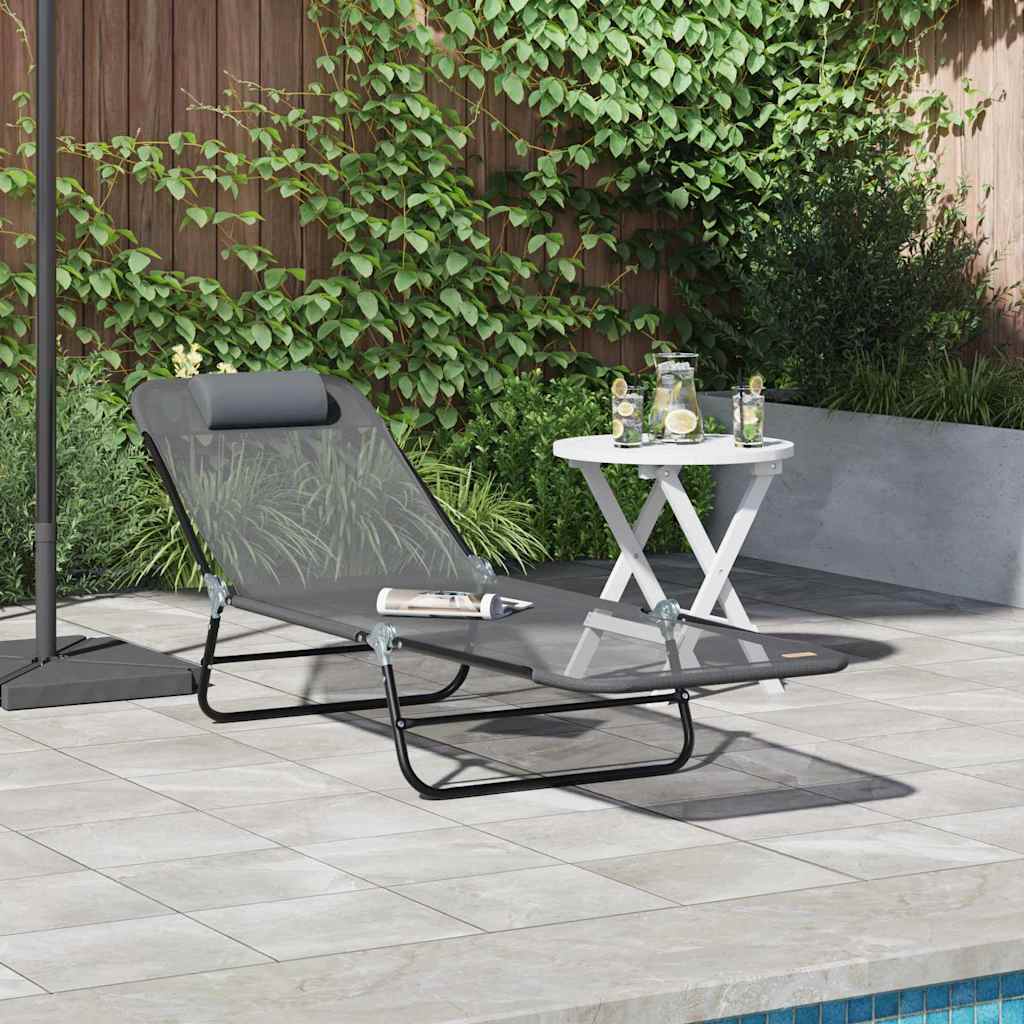 Klappbare Sonnenliege Creme 182 x 55 x 85,5 cm Textilene