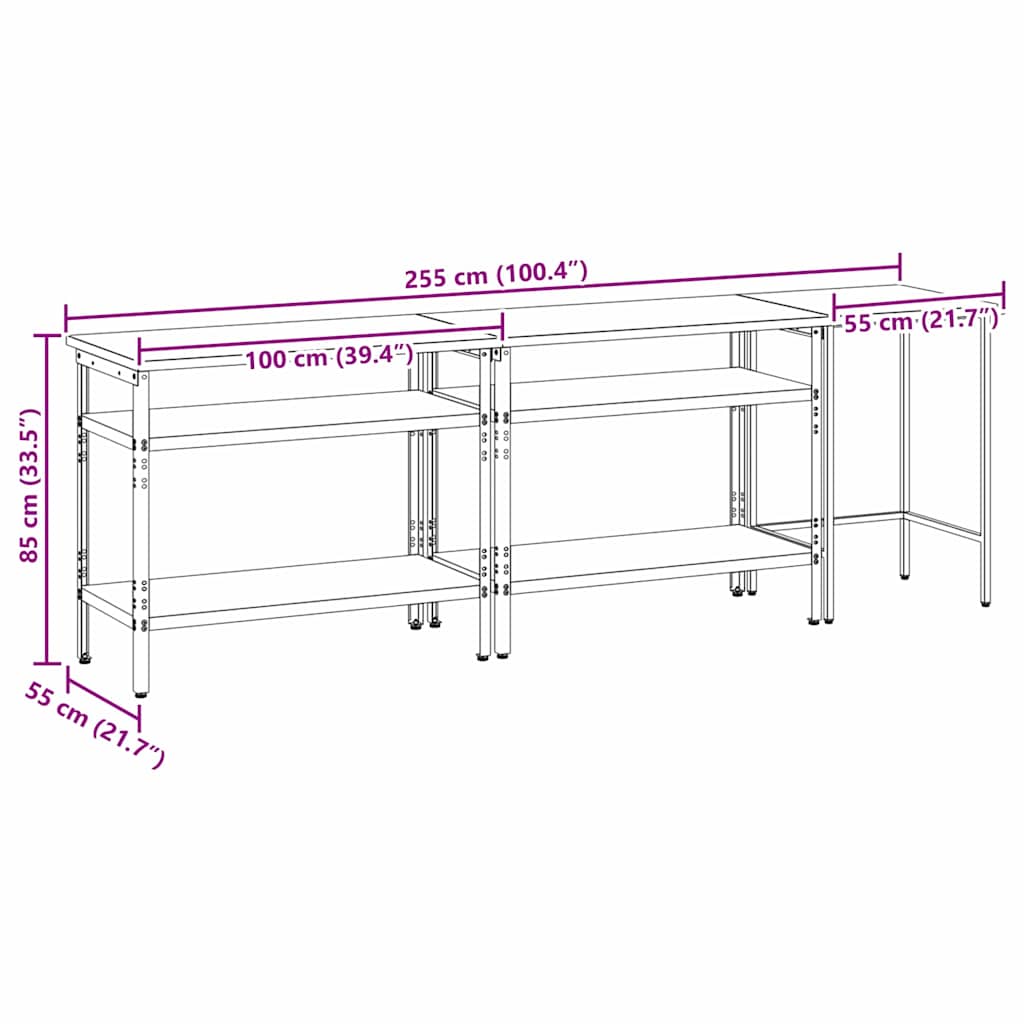 Werkbank-Set mit Schubladen 2 pcs Rot und Grau 200 x 55 x 85 cm