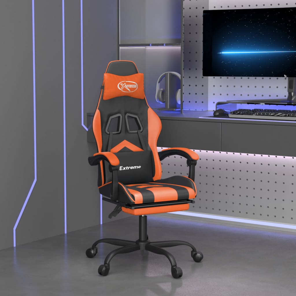Gaming-Stuhl Drehbar Schwarz und Rot Kunstleder