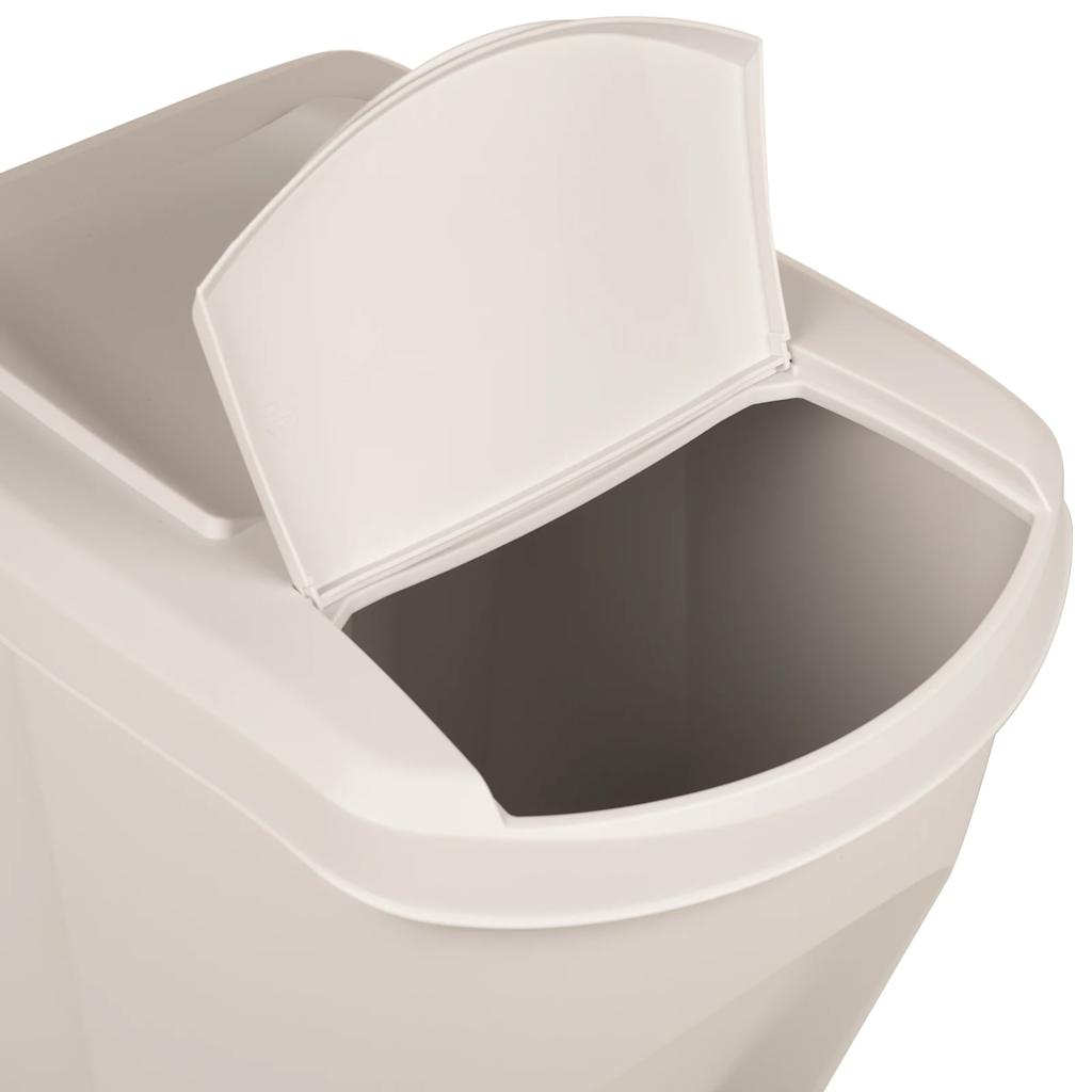 Stapelbare Mülleimer 3 Stk. Grau 75 L Polypropylen