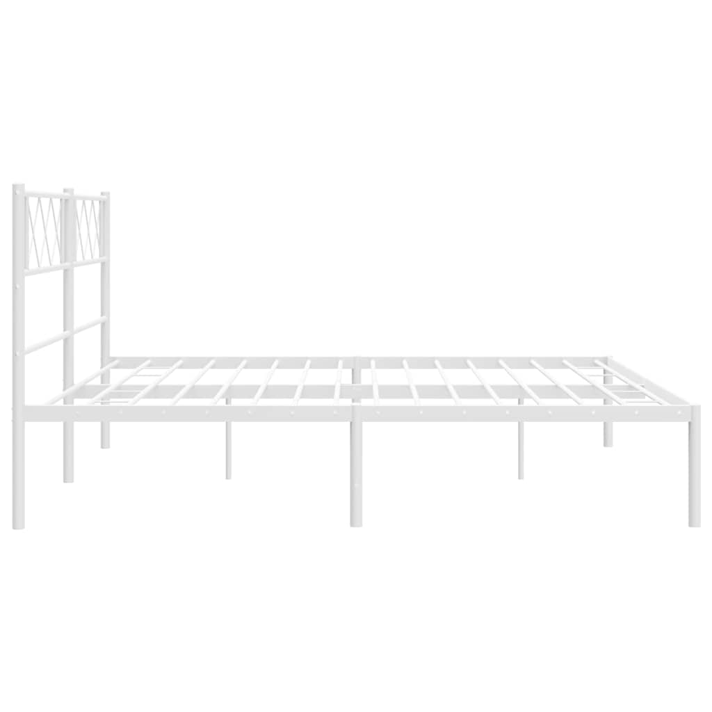 Bettgestell mit Kopfteil Metall Schwarz 100x190 cm