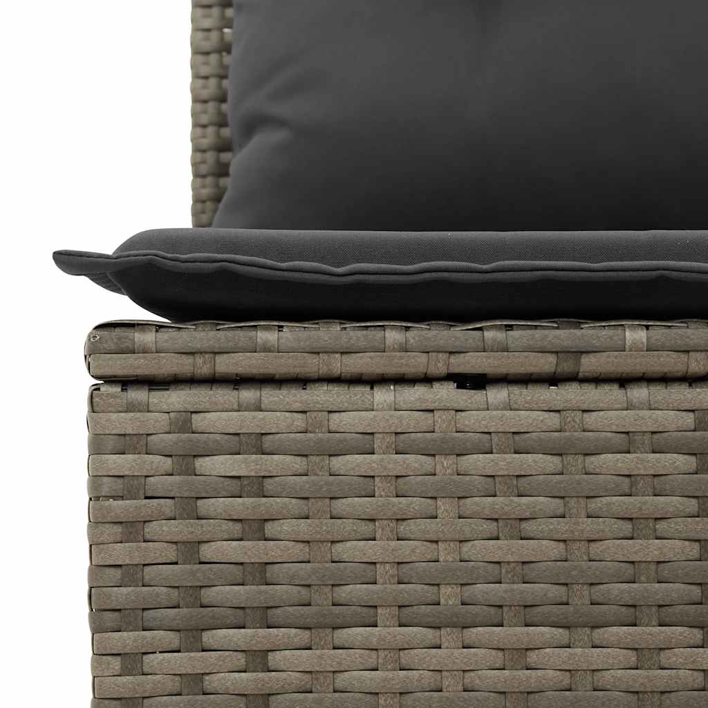 10-tlg. Garten-Sofagarnitur mit Kissen Schwarz Poly Rattan