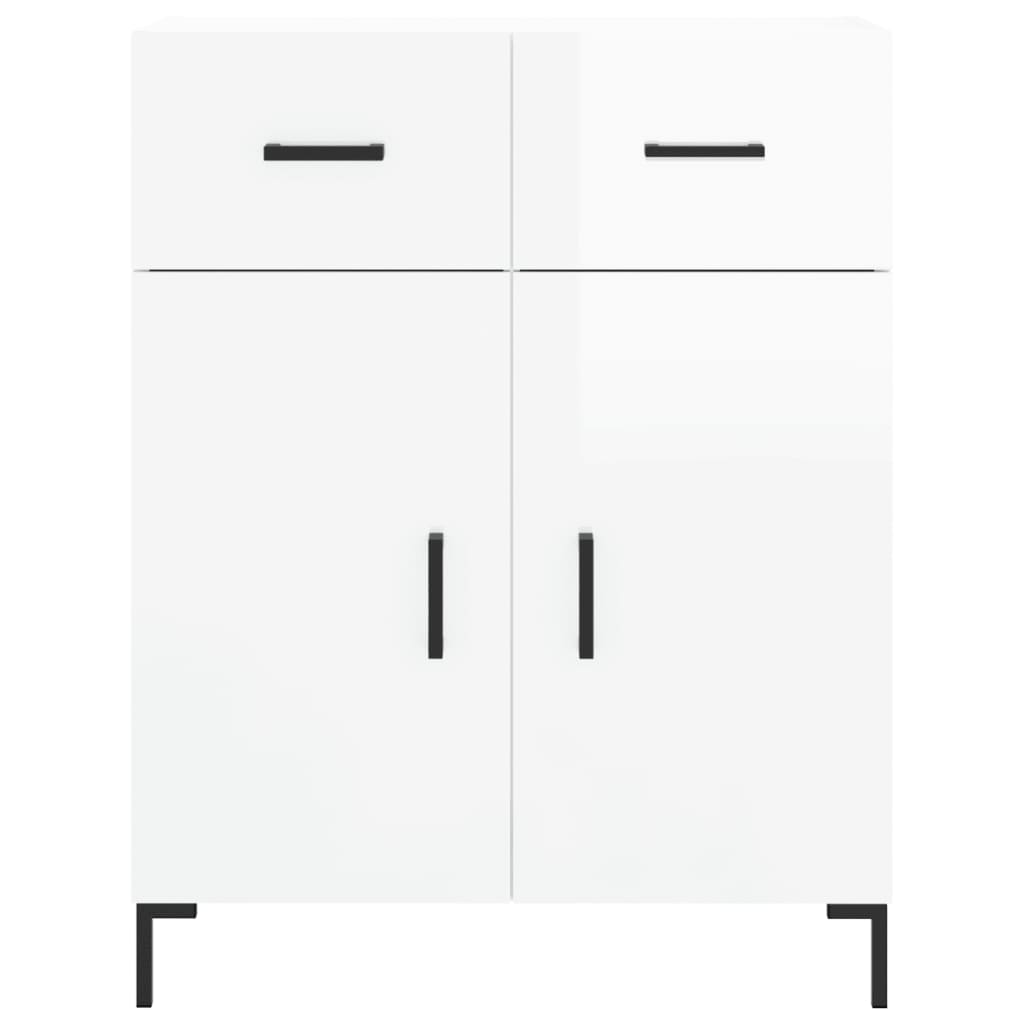 Highboard Hochglanz-Weiß 69,5x34x180 cm Holzwerkstoff