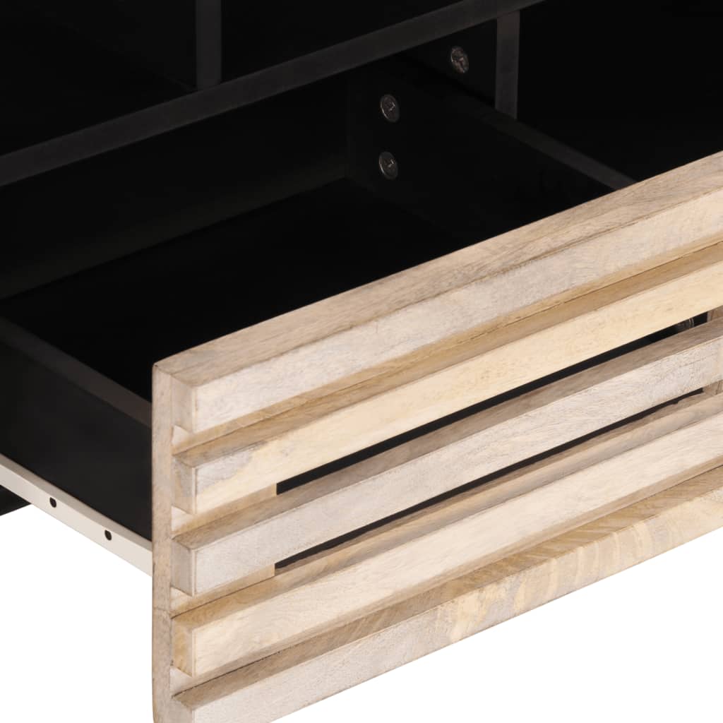 TV-Schrank 100x34x46 cm Raues Massives Mangoholz
