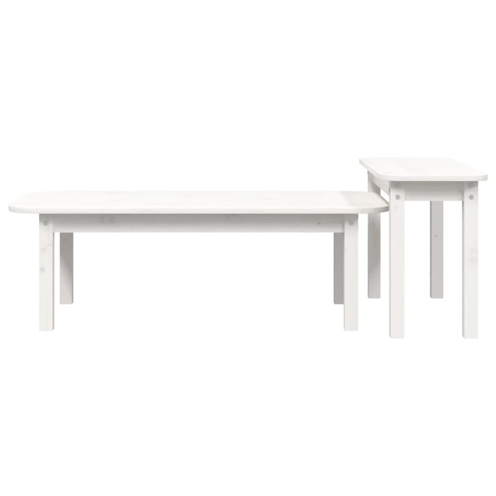 2-tlg. Couchtisch-Set Massivholz Kiefer