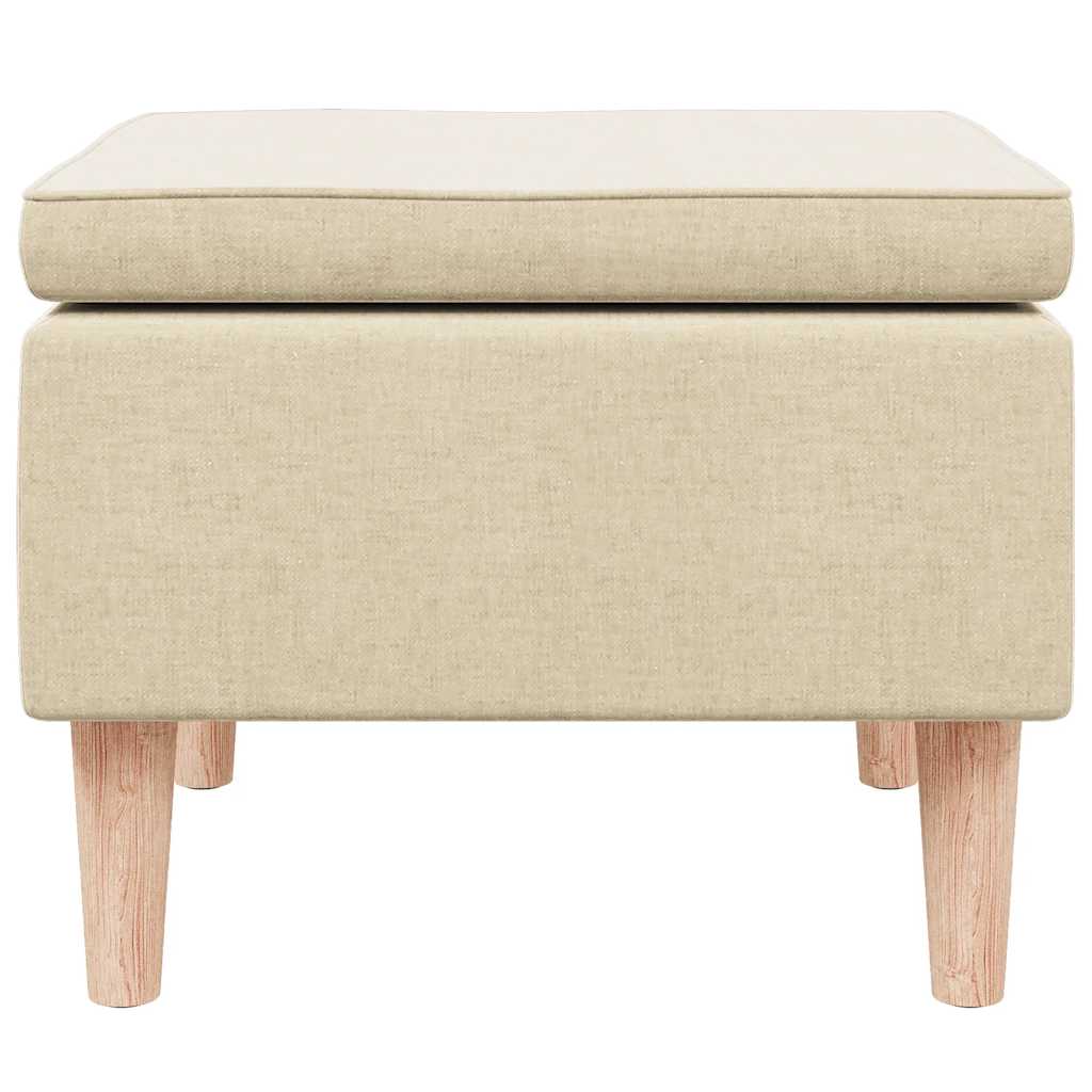 Hocker mit Holzbeinen Schwarz Stoff