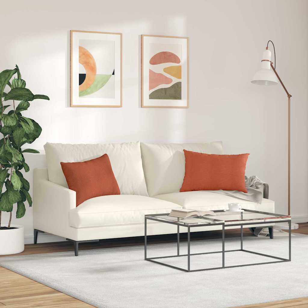 Sofakissen 2 Stück Hellgrau 50 x 30 cm Cordstoff