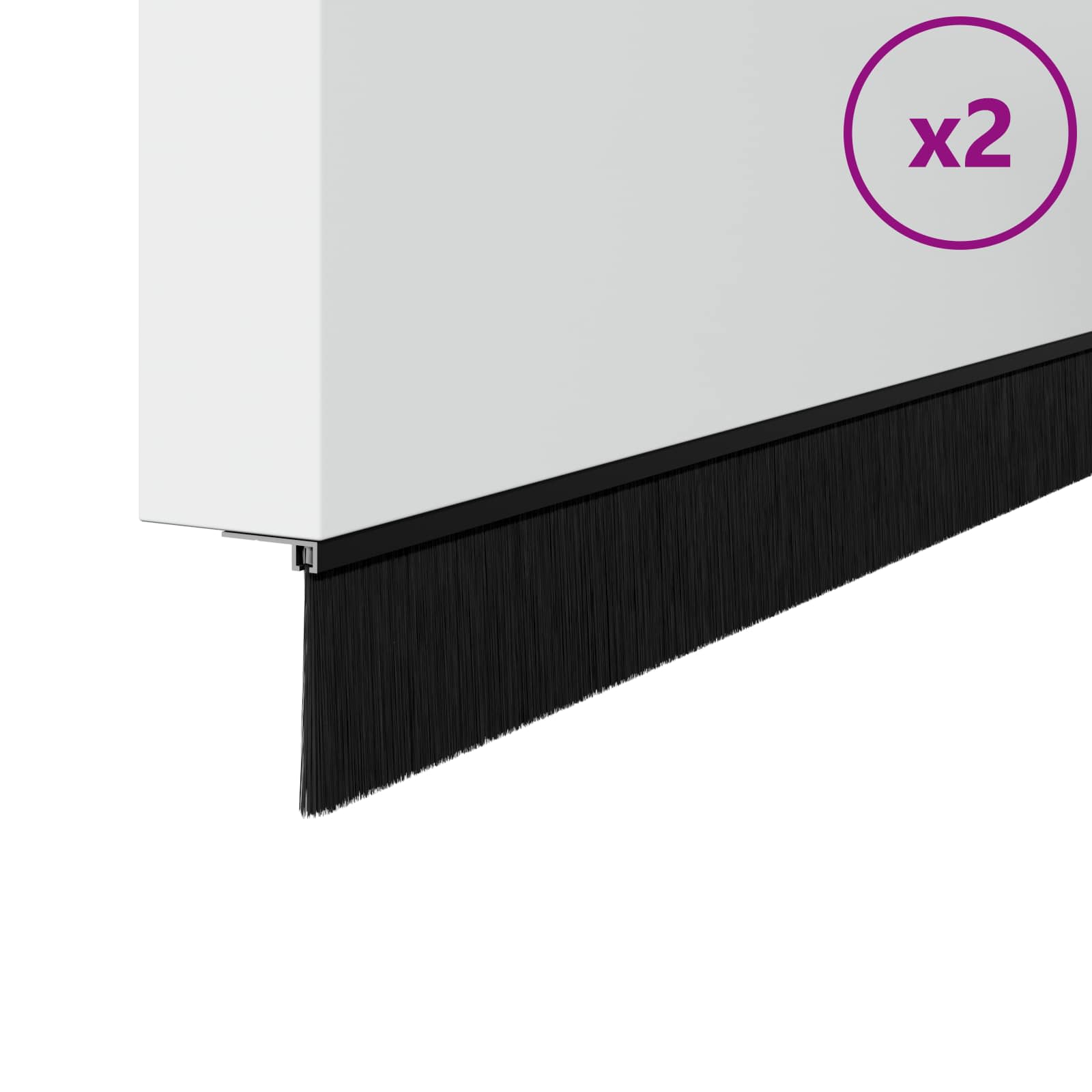 Selbstklebende Türbürstendichtungen 2 pcs Braun 100 cm