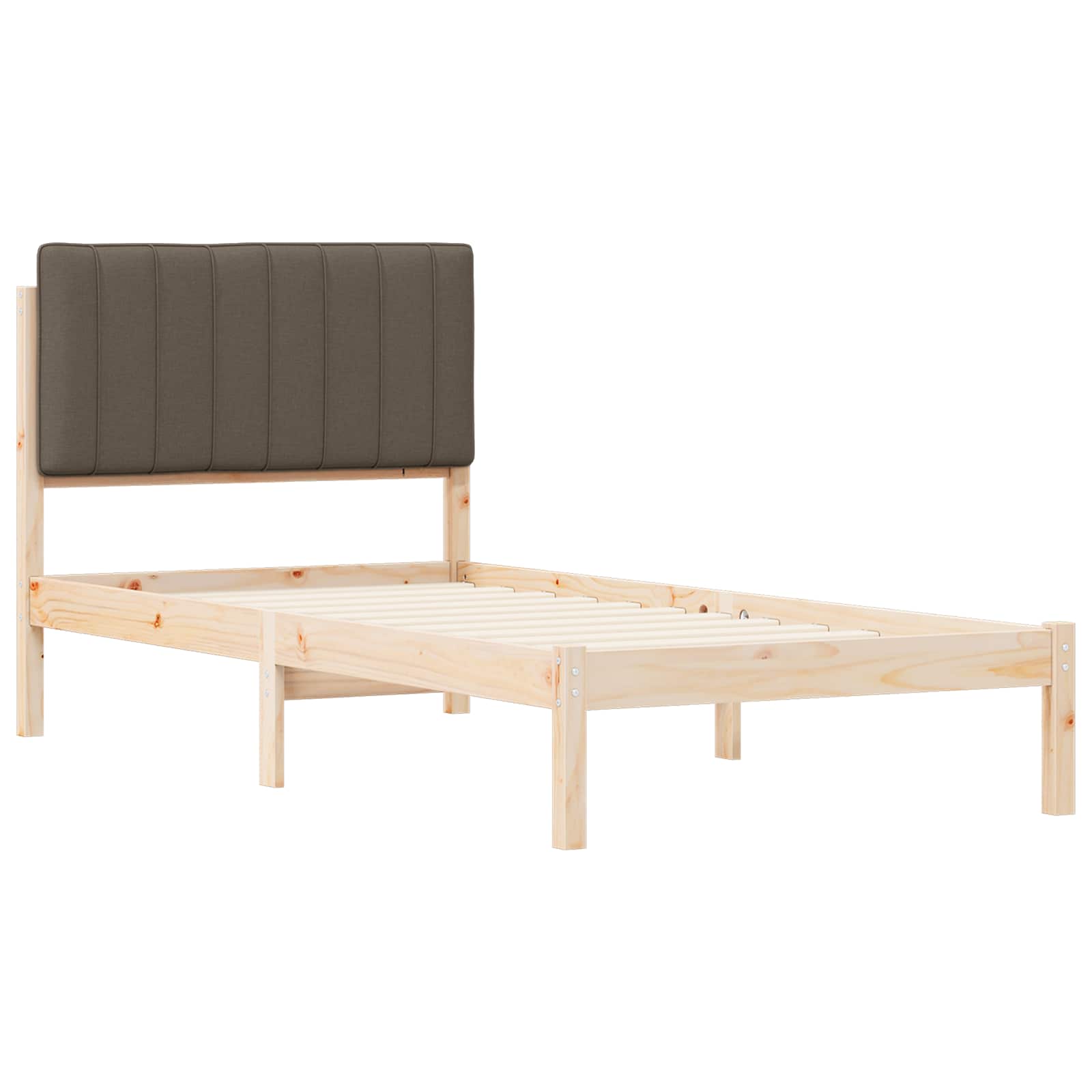 Bettgestell mit gepolstertem Kopfteil Hellgrau 200 x 200 cm