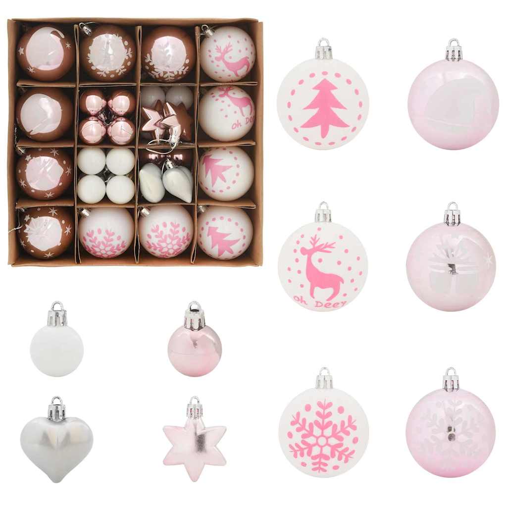 Weihnachtskugel-Set 40 pcs Gold und Rot Kunststoff