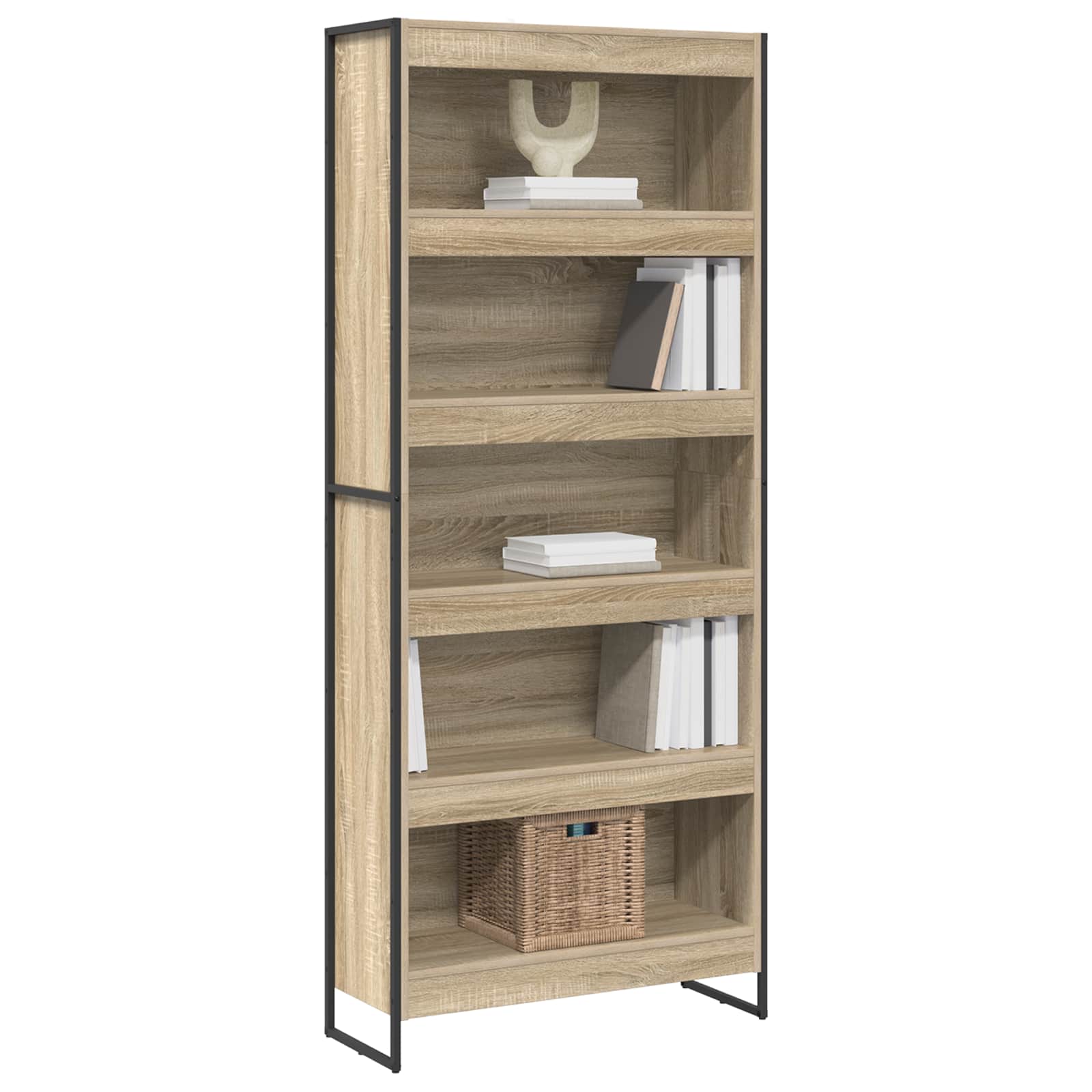 Bücherregal 2 pcs Schwarz Eichen-Optik 60 x 30 x 189,5 cm